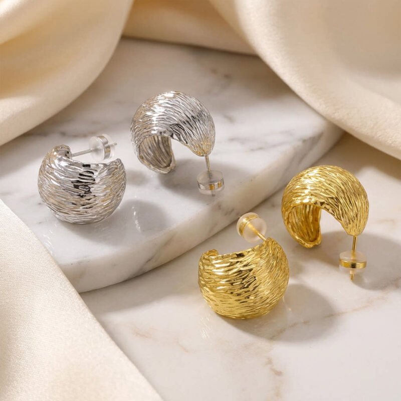 Brushed Stud Earrings