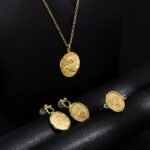 Gilded Pegasus Coin Stud Earrings
