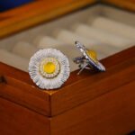 Blue Agate Daisy Stud Earrings