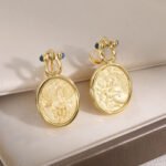 Gilded Pegasus Coin Stud Earrings