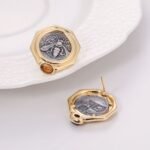 Bee Coin Stud Earrings
