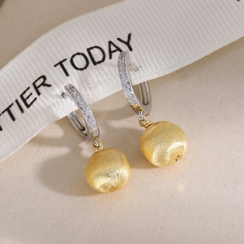 Gold Tone Ball Stud Earrings