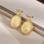 Gilded Pegasus Coin Stud Earrings