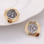 Bee Coin Stud Earrings