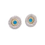Blue Agate Daisy Stud Earrings