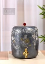 Gilded Gourd Motif Silver Water Vessel - view 4
