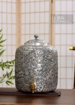 Blooming Flowers Silver Water Vessel - view 5