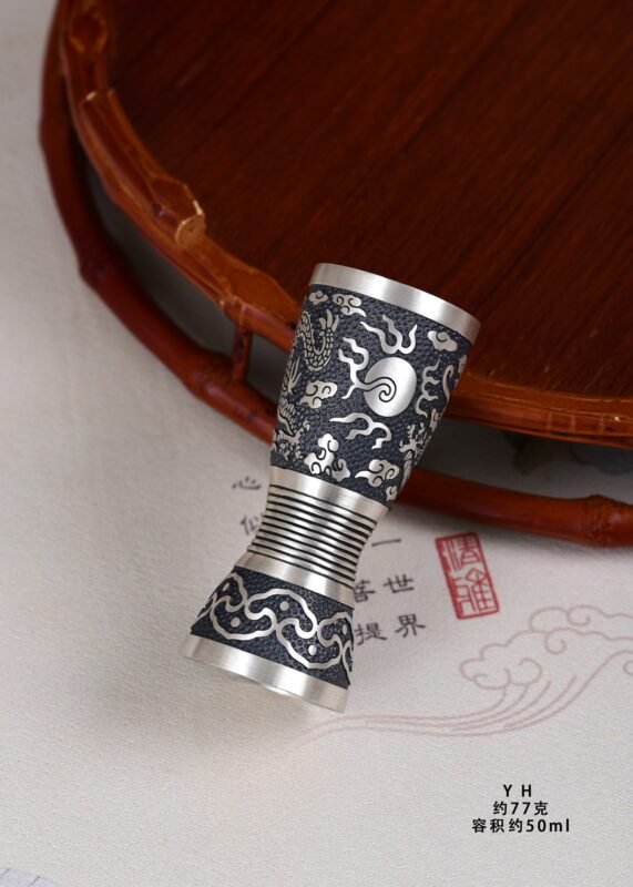 Dragon Motif Silver Footed Cups - original view 2