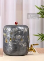 Gilded Gourd Motif Silver Water Vessel - view 2