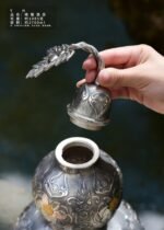Floral Silver Gourd Flask - original view 6