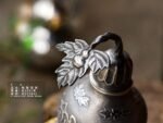 Fish and Lotus Silver Gourd Flask - original view 4