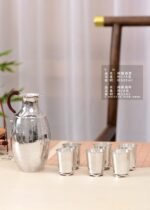 Minimal Hammered Silver Pitcher and Cups - original view 1