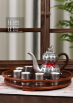 Hundred Blessings Gourd Silver Pitcher and Cups - original view 1