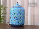 Floral Enamel Silver Water Vessel - view 2