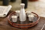 Classic Hammered Silver Pourer and Cups - original view 1