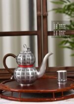 Hundred Blessings Gourd Silver Pitcher and Cups - original view 2