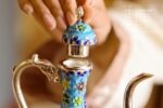 Floral Cloisonne Silver Pitcher and Cups - original view 6