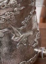 Crane and Cloud Silver Water Vessel - view 5