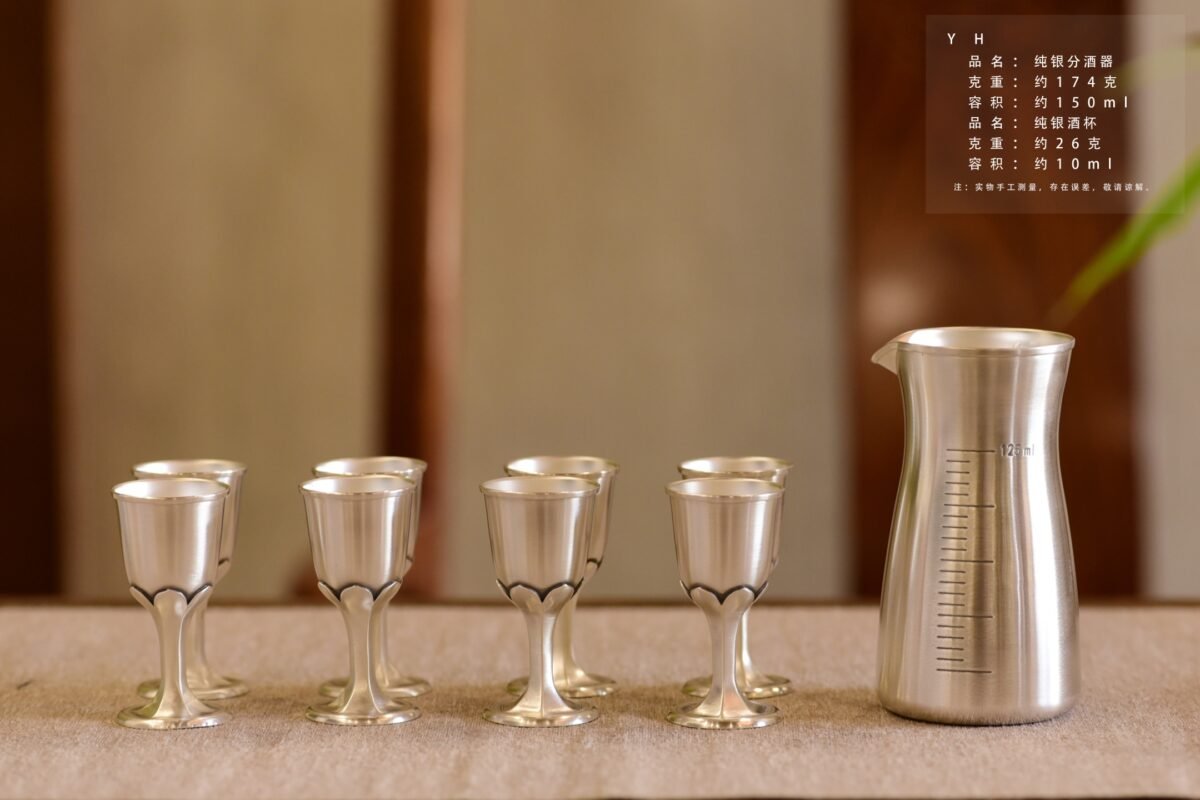 Classic Silver Pourer and Stemmed Cups - original view 1