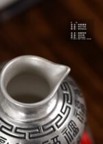 Hundred Blessings Silver Gourd Flask and Stemmed Cups - original view 5