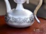 Floral Scroll Hammered Silver Pitcher and Cups - original view 4
