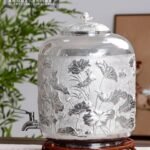 Fish and Lotus Silver Water Vessel - 13 L - view 1
