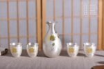 Gold-Accented Lotus Silver Pourer and Cups - original view 1