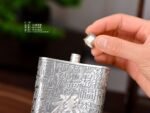 Hundred Blessings Silver Hip Flask - original view 4