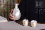 Gold-Accented Lotus Silver Pourer and Cups - original view 3