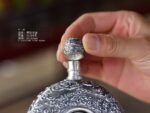 Auspicious Cloud Silver Hip Flask - original view 6