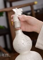 Hundred Blessings Silver Gourd Flask - original view 6