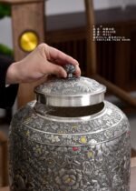 Blooming Flowers Silver Water Vessel - view 3